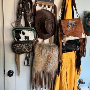 Cowhide and Leather Fringe Bags all luxury designers broken ankle sale OBO